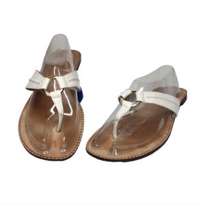 Lilly Pulitzer McKim Women's white Leather Flat Flip Flop Sandals